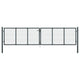 VidaXL Gaaspoort 400x125 cm gegalvaniseerd staal grijs