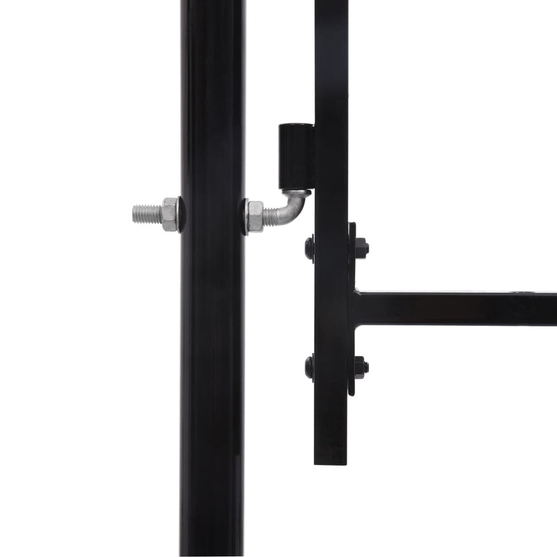 Load image into Gallery viewer, Vidaxl poort met puntige bovenkant enkel 1x1,5 m staal zwart
