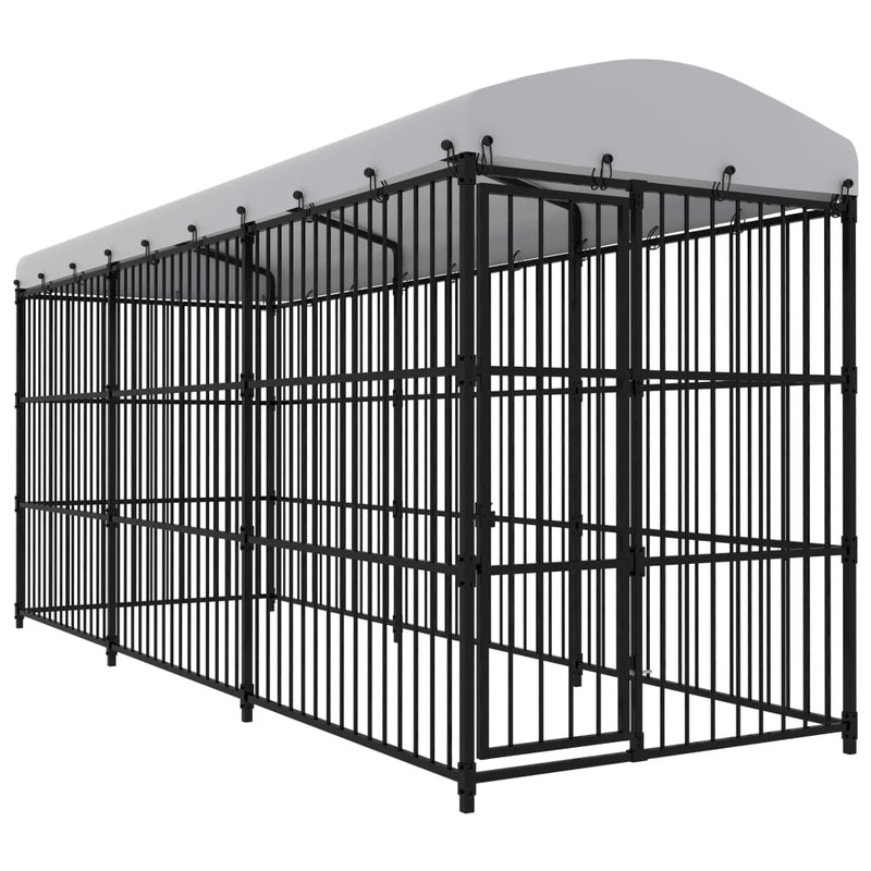 Load image into Gallery viewer, VidaXL Hondenkennel voor buiten met dak 450x150x210 cm
