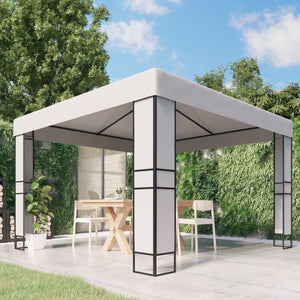 Vidaxl prieel met dubbel dak 3x3 m wit