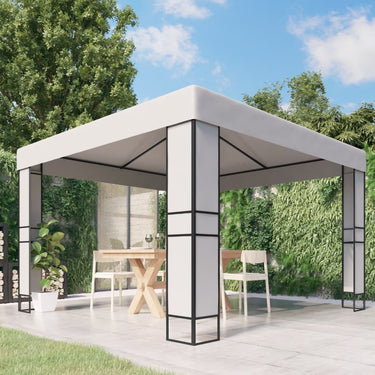Vidaxl prieel met dubbel dak 3x3 m wit