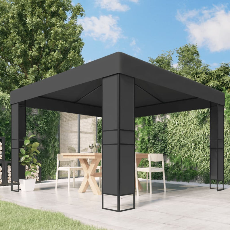 Load image into Gallery viewer, Vidaxl prieel met dubbel dak 3x3 m antraciet
