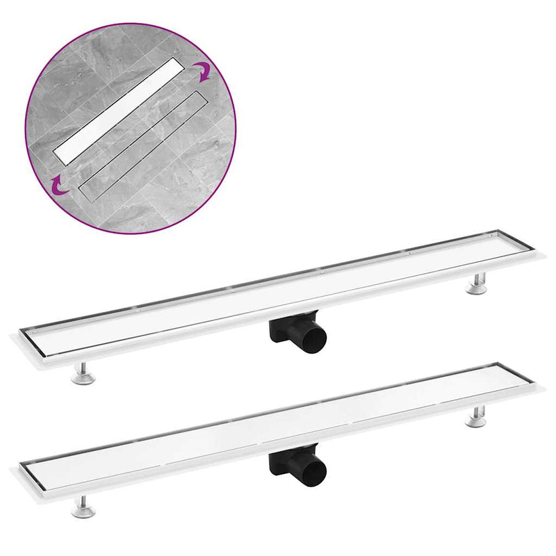 Load image into Gallery viewer, Vidaxl doucheafvoer met 2-in-1 deksel 93x14 cm roestvrij staal
