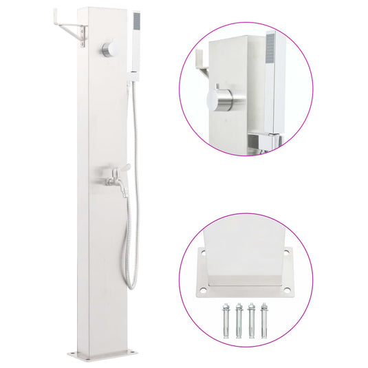 VidaXL Tuindouchekraan 110 cm roestvrij staal