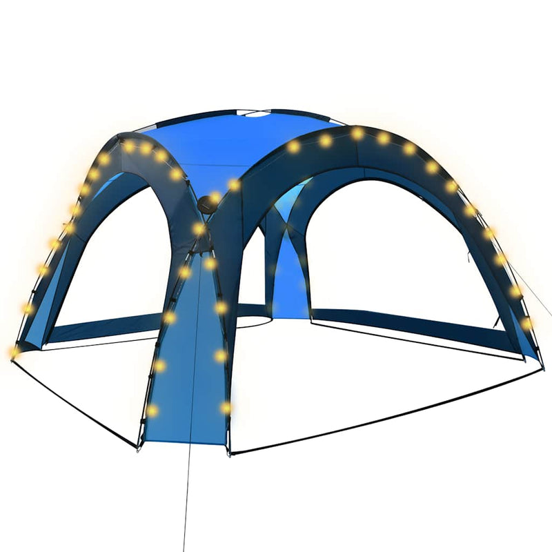 Load image into Gallery viewer, Vidaxl partytent met led en 4 zijwanden 3,6x3,6x2,3 m blauw
