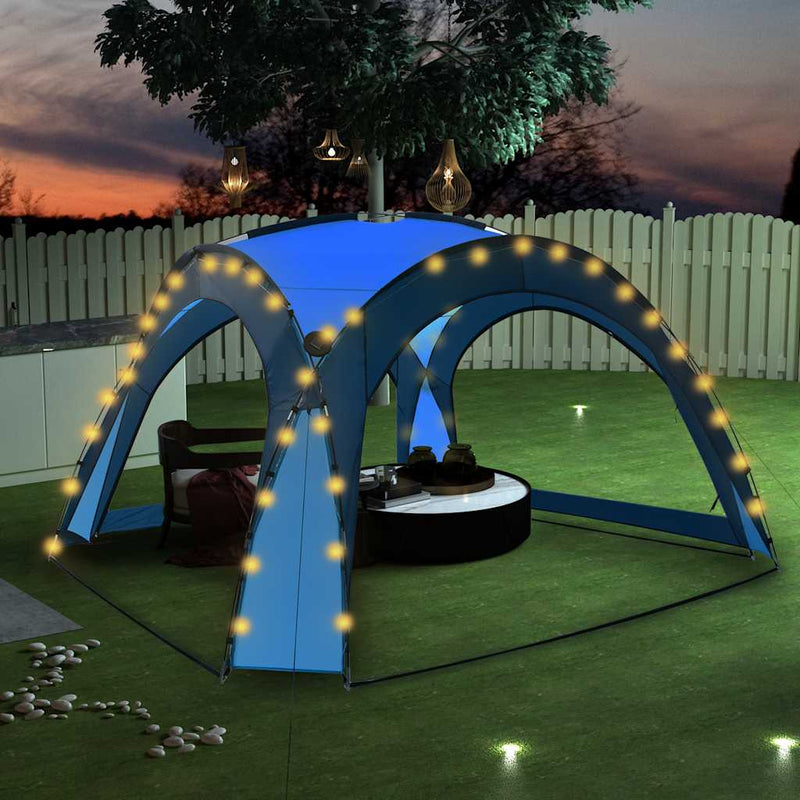 Load image into Gallery viewer, Vidaxl partytent met led en 4 zijwanden 3,6x3,6x2,3 m blauw
