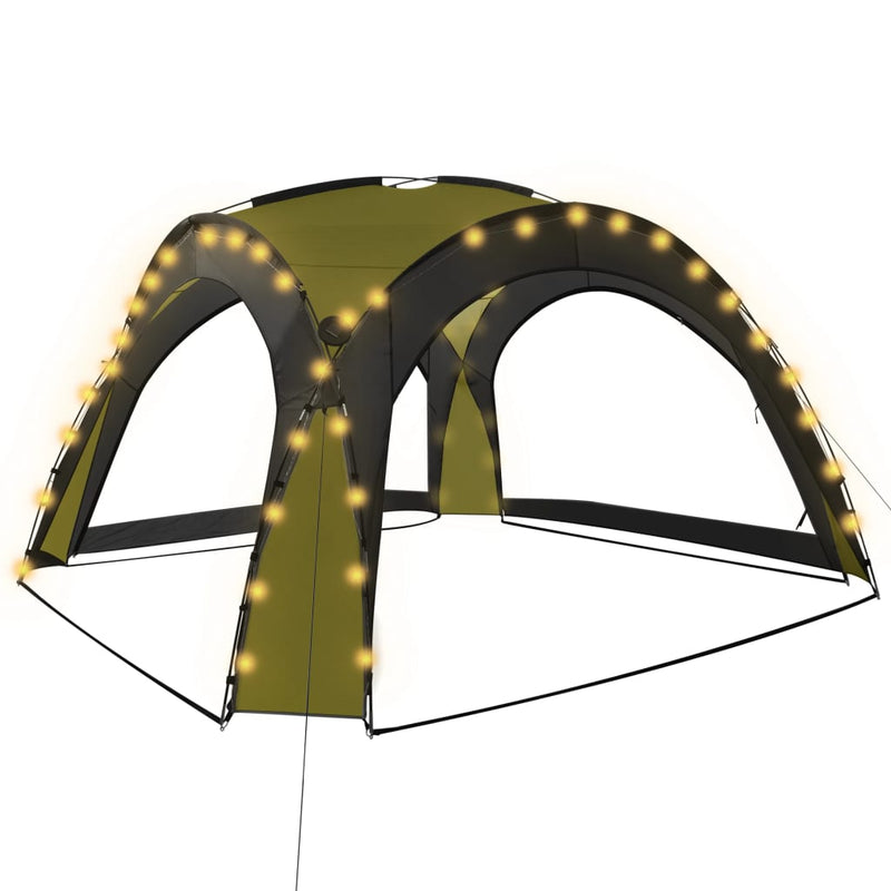 Load image into Gallery viewer, Vidaxl partytent met led en 4 zijwanden 3,6x3,6x2,3 m groen

