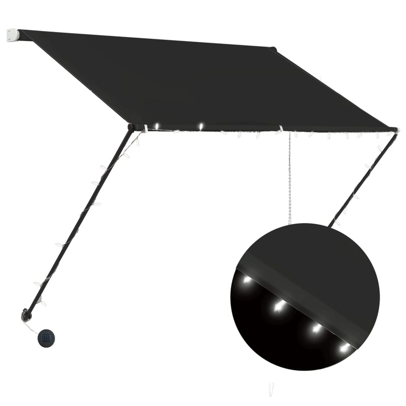 Load image into Gallery viewer, VidaXL Luifel uittrekbaar met LED 200x150 cm antraciet
