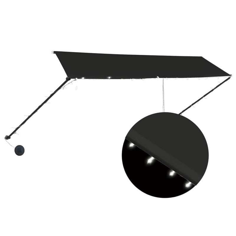 Load image into Gallery viewer, Vidaxl luifel uittrekbaar met led 350x150 cm antraciet
