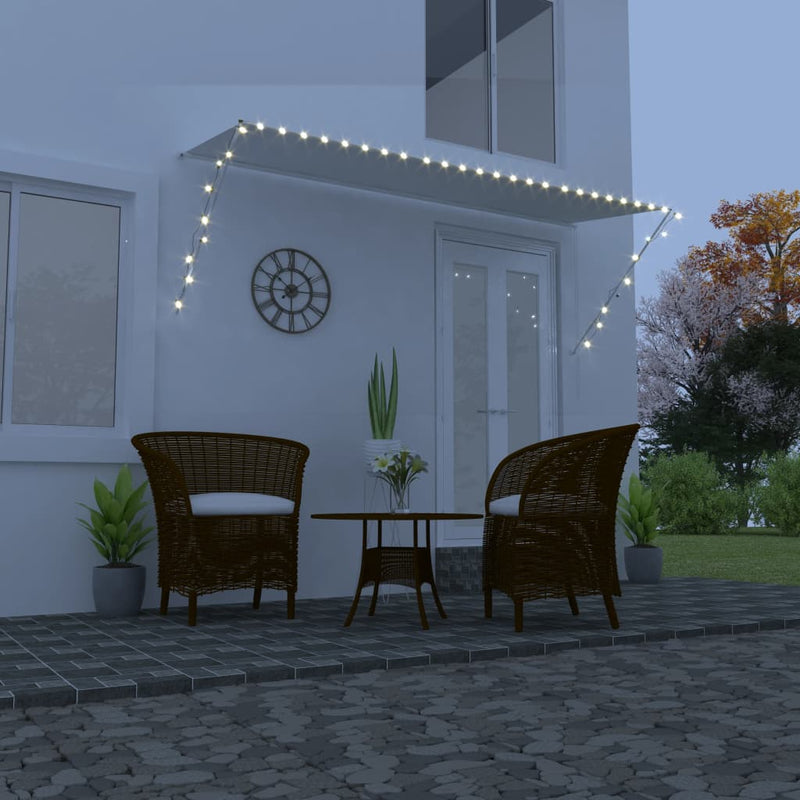 Load image into Gallery viewer, Vidaxl luifel uittrekbaar met led 300x150 cm crème
