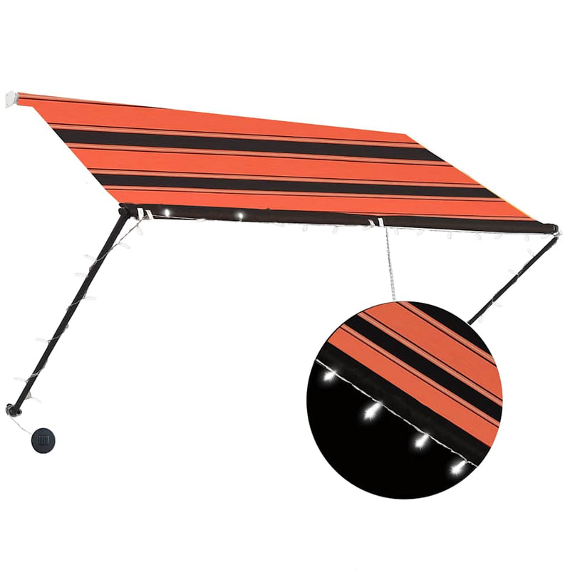 ギャラリービューアに画像をロードする, Vidaxl luifel uittrekbaar met led 250x150 cm oranje en bruin
