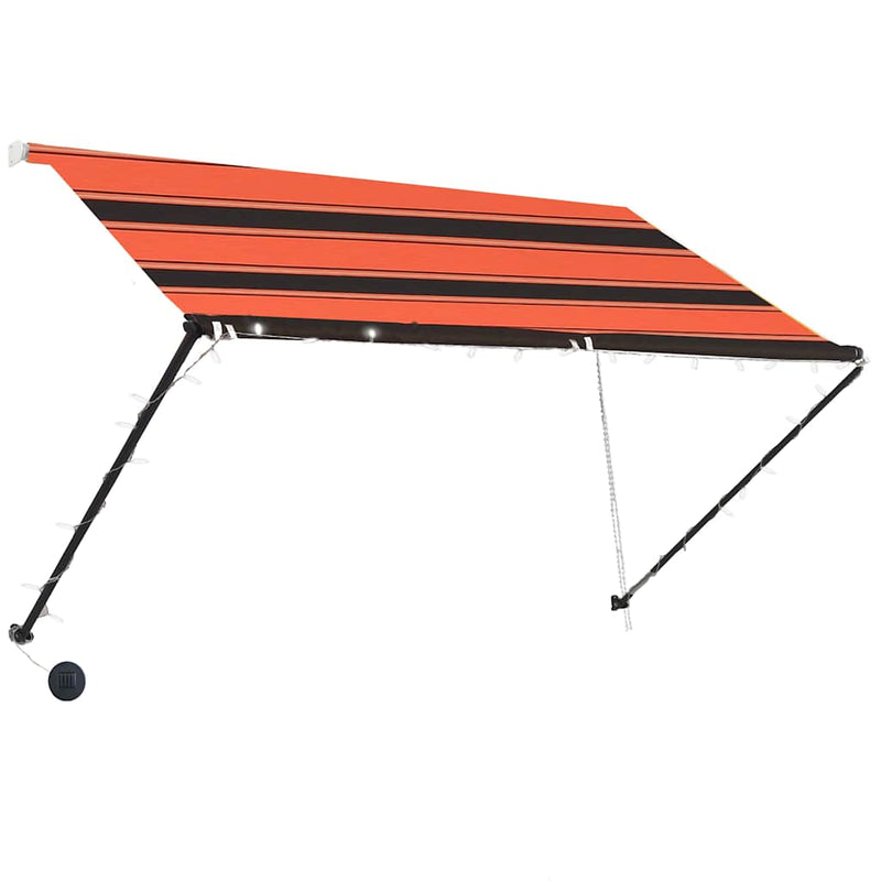 ギャラリービューアに画像をロードする, Vidaxl luifel uittrekbaar met led 250x150 cm oranje en bruin

