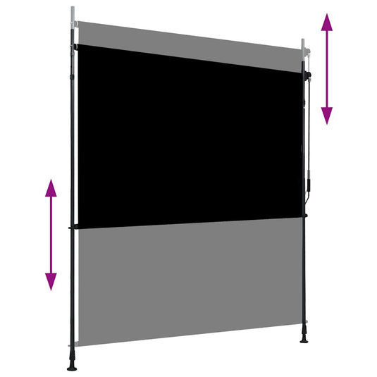 Vidaxl rolgordijn voor buiten 200x270 cm antraciet