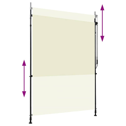 Vidaxl rolgordijn voor buiten 150x270 cm crème