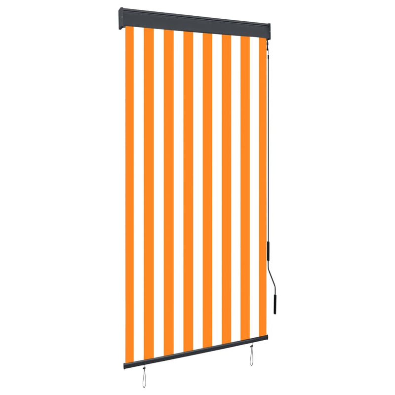 Load image into Gallery viewer, VidaXL Rolgordijn voor buiten 80x250 cm wit en oranje
