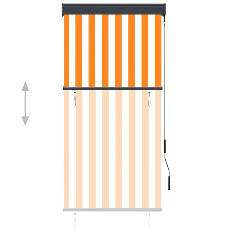 Load image into Gallery viewer, VidaXL Rolgordijn voor buiten 80x250 cm wit en oranje
