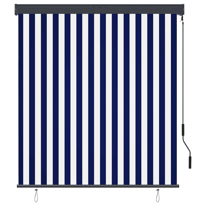 Afbeelding laden in galerijviewer, Vidaxl rolgordijn voor buiten 140x250 cm blauw en wit
