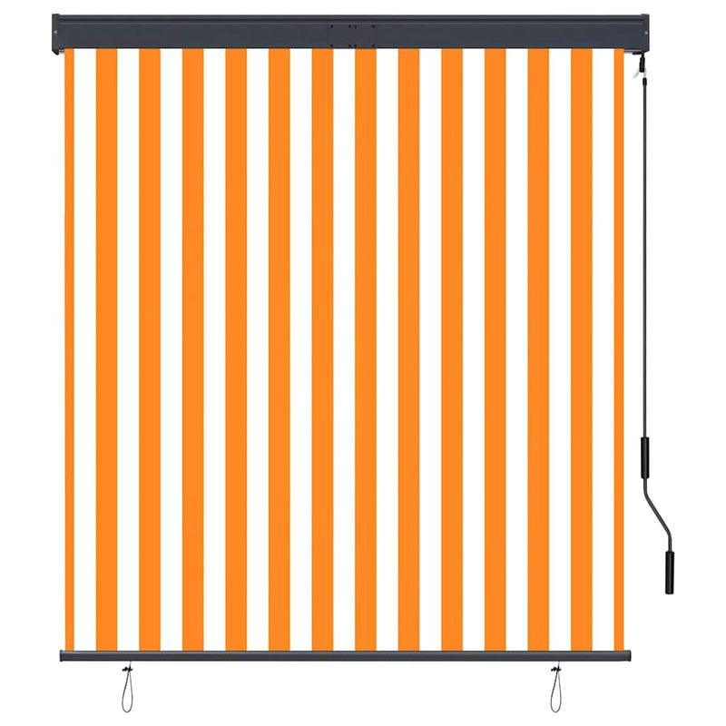 Afbeelding laden in galerijviewer, Vidaxl rolgordijn voor buiten 140x250 cm wit en oranje
