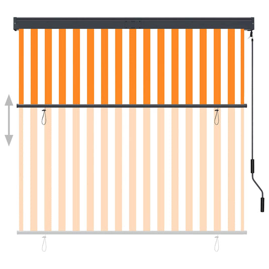 Vidaxl rolgordijn voor buiten 160x250 cm wit en oranje