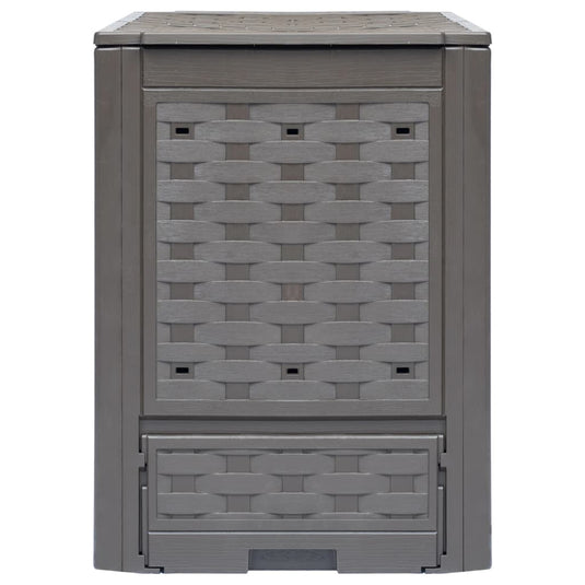 Vidaxl compostbakken 3 st 900 l 60x60x83 cm kunststof rattan bruin