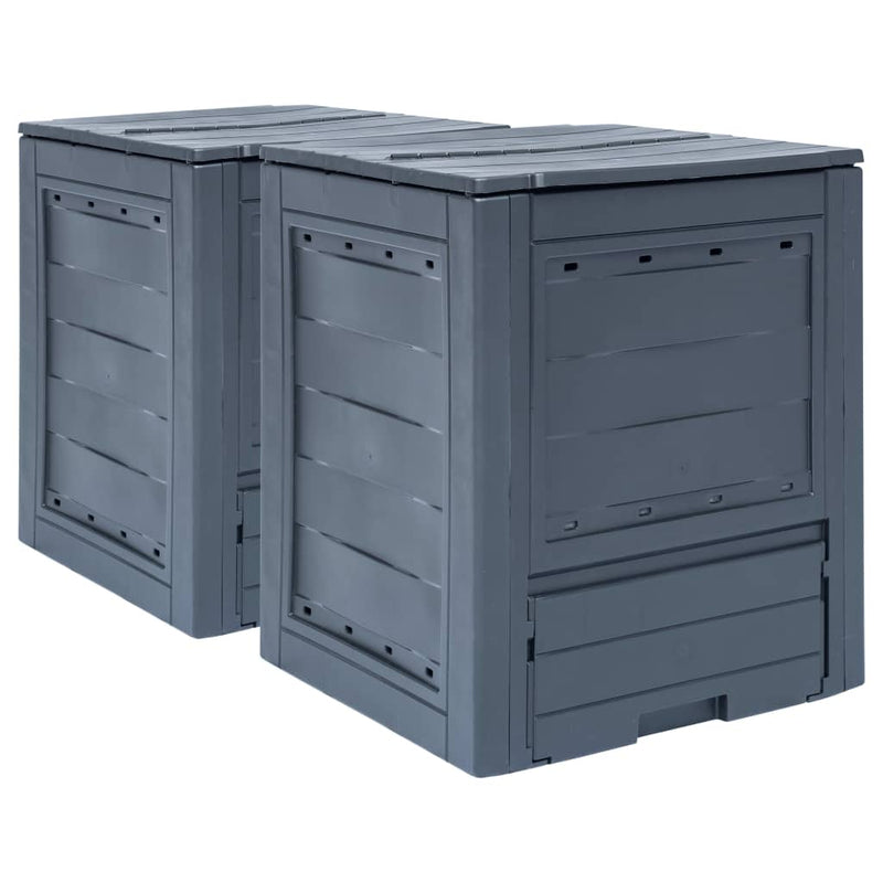 Load image into Gallery viewer, Vidaxl compostbakken 2 st 520 l 60x60x73 cm grijs
