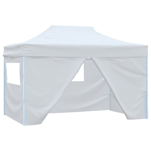 VidaXL Partytent met 4 zijwanden inklapbaar 3x4,5 m wit