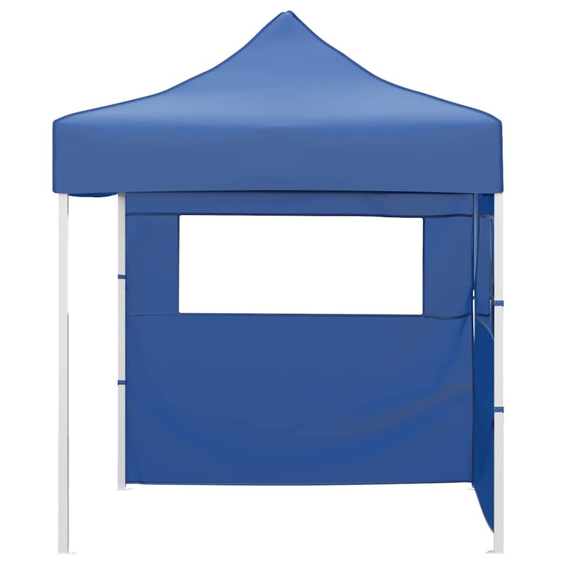 Load image into Gallery viewer, Vidaxl partytent met 2 zijwanden inklapbaar 2x2 m staal blauw
