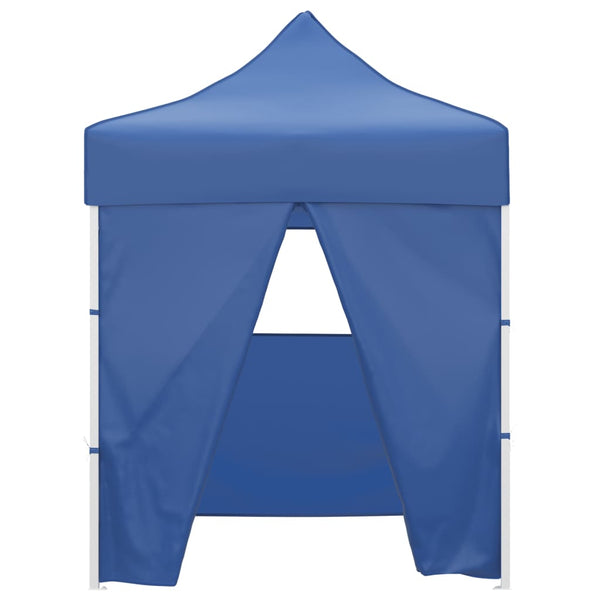 VidaXL Partytent met 4 zijwanden inklapbaar 2x2 m staal blauw