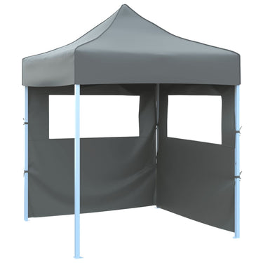 Vidaxl partytent met 2 zijwanden inklapbaar 2x2 m staal antraciet
