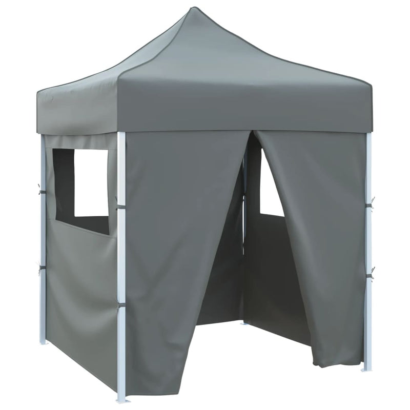 Load image into Gallery viewer, Vidaxl partytent met 4 zijwanden inklapbaar 2x2 m staal antraciet
