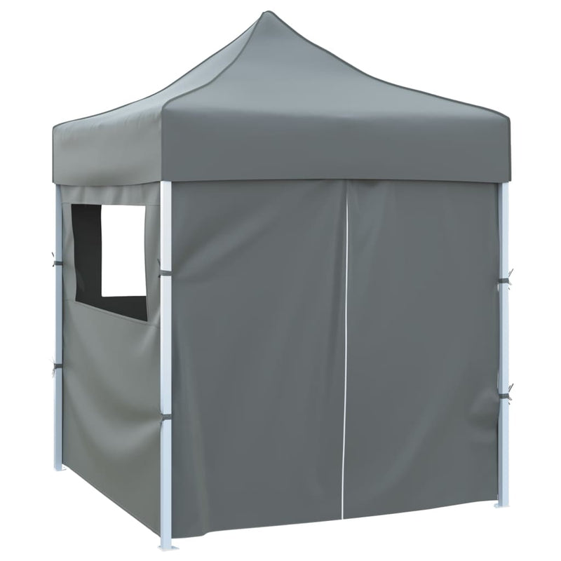 Load image into Gallery viewer, Vidaxl partytent met 4 zijwanden inklapbaar 2x2 m staal antraciet

