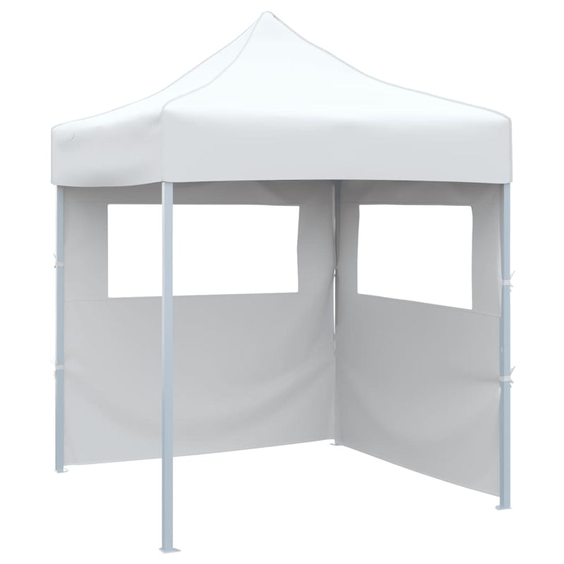 Load image into Gallery viewer, VidaXL Partytent met 2 zijwanden inklapbaar 2x2 m staal wit
