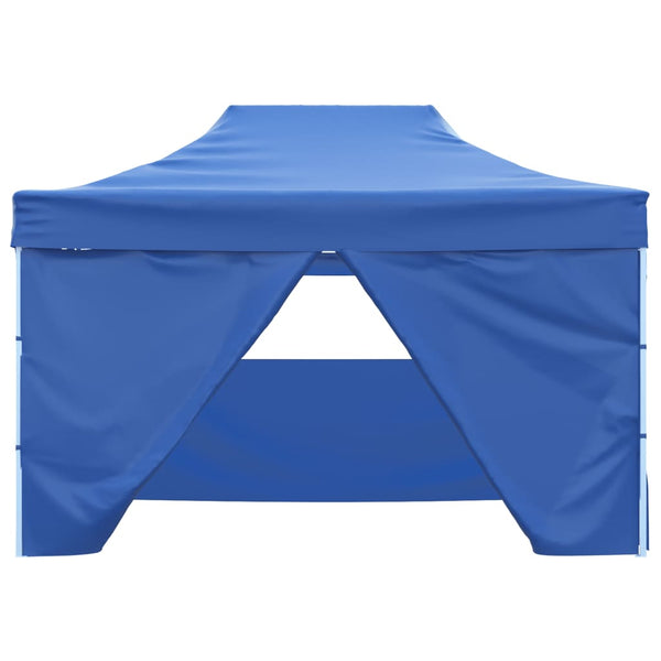 VidaXL Partytent met 4 zijwanden inklapbaar 3x4 m staal blauw