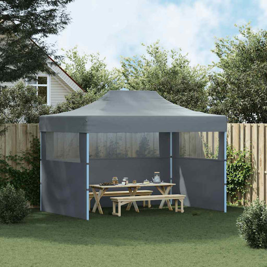 Vidaxl partytent met 3 zijwanden inklapbaar 3x4 m staal antraciet