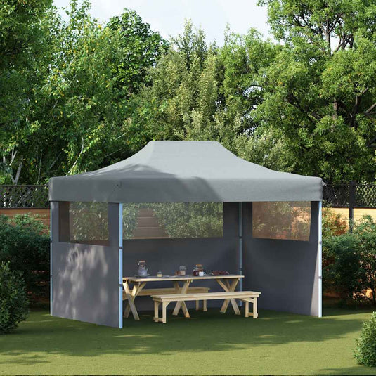 Vidaxl partytent met 3 zijwanden inklapbaar 3x4 m staal antraciet