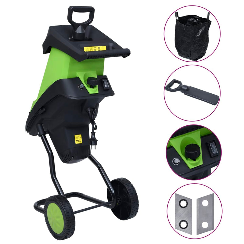Load image into Gallery viewer, Vidaxl tuinhakselaar elektrisch met 2 extra messen 2400 w
