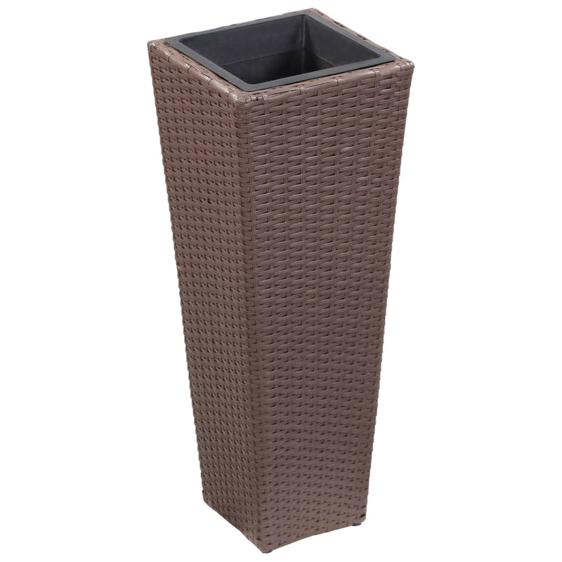 Load image into Gallery viewer, VidaXL Plantenbak verhoogd 30x30x80 cm poly rattan bruin
