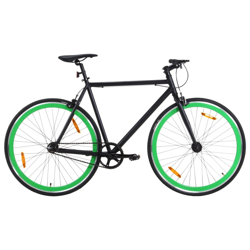 Load image into Gallery viewer, Vidaxl fiets met vaste versnelling 700 c 59 cm zwart en groen
