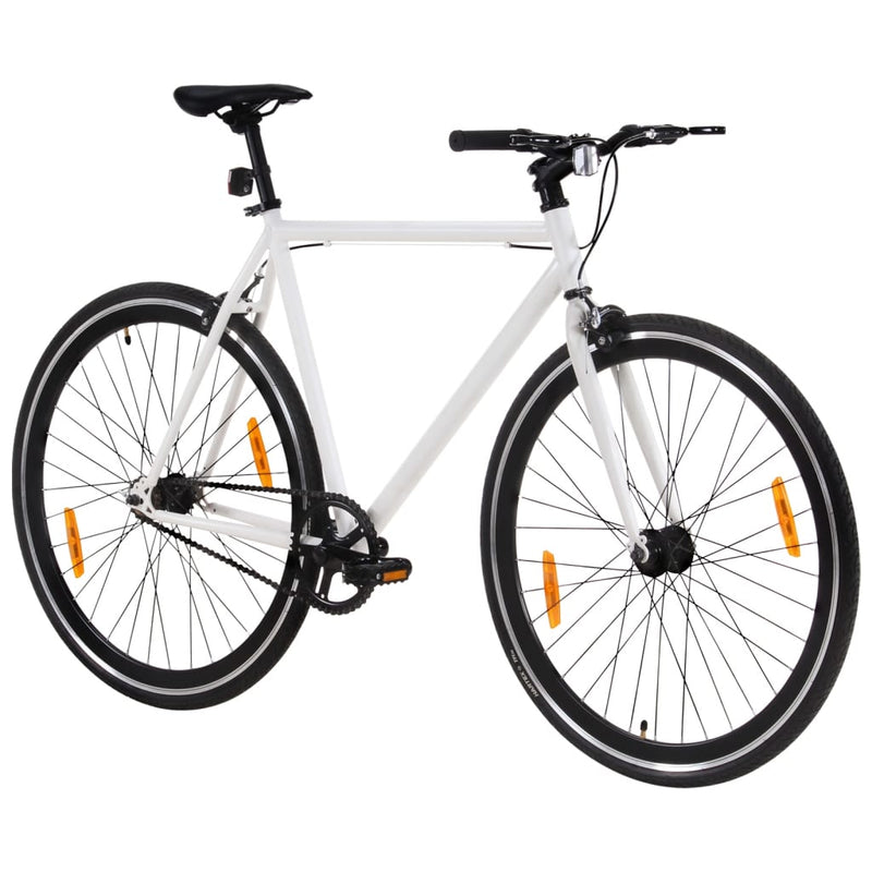 Load image into Gallery viewer, Vidaxl fiets met vaste versnelling 700 c 55 cm wit en zwart
