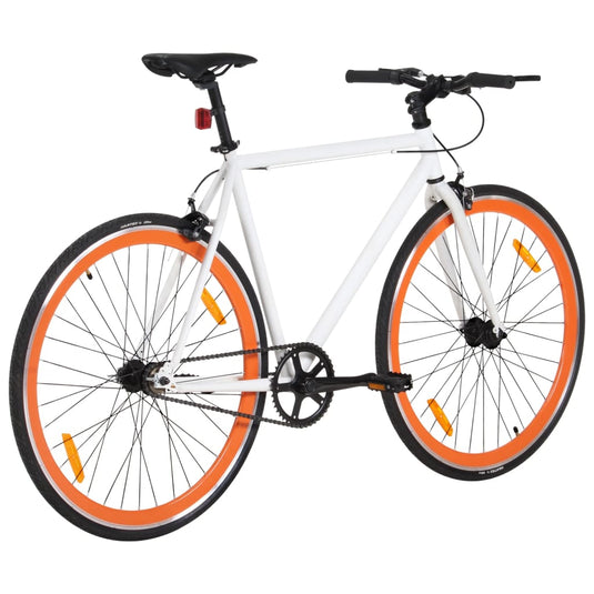 Vidaxl fiets met vaste versnelling 700 c 51 cm wit en oranje