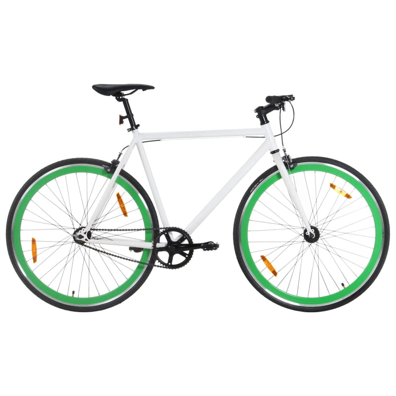 Load image into Gallery viewer, Vidaxl fiets met vaste versnelling 700 c 55 cm wit en groen

