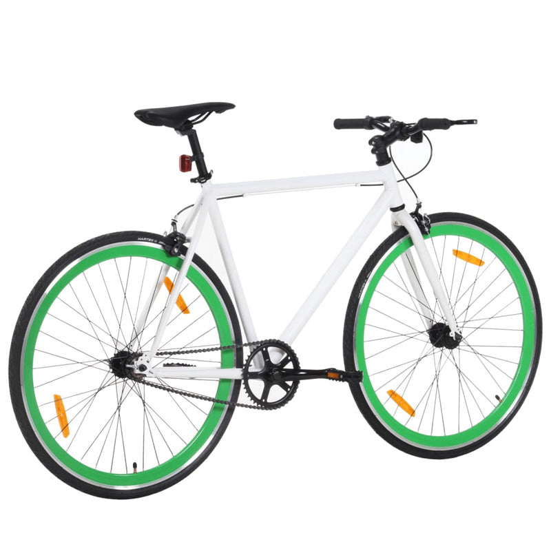 Load image into Gallery viewer, Vidaxl fiets met vaste versnelling 700 c 55 cm wit en groen
