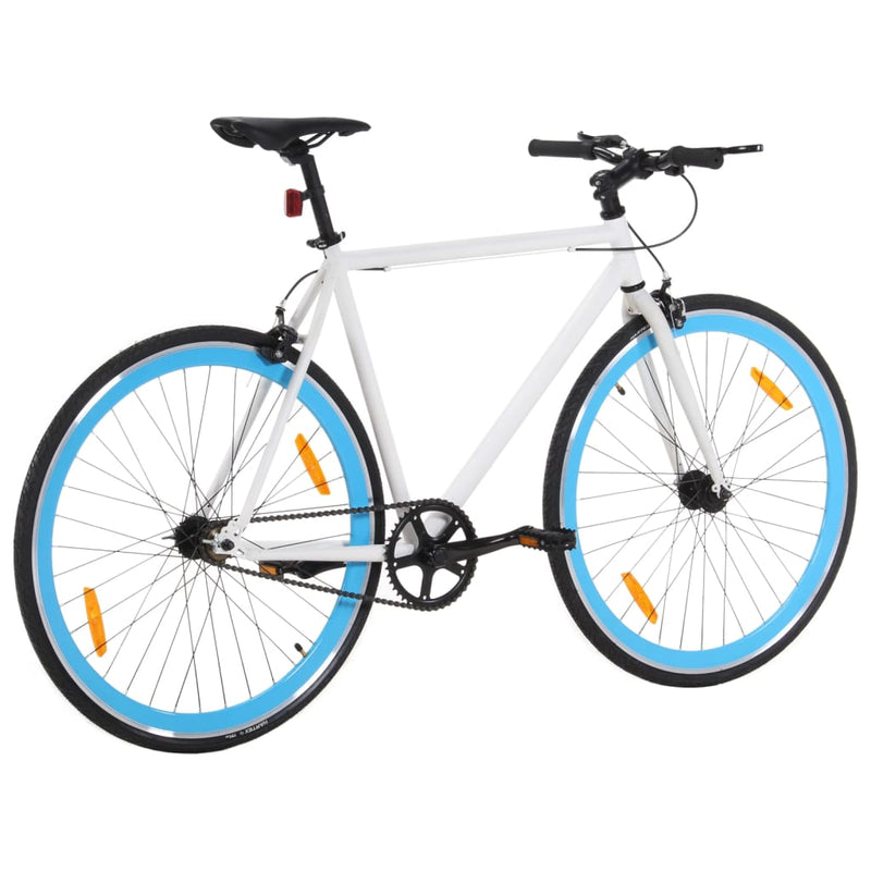 Load image into Gallery viewer, Vidaxl fiets met vaste versnelling 700 c 59 cm wit en blauw
