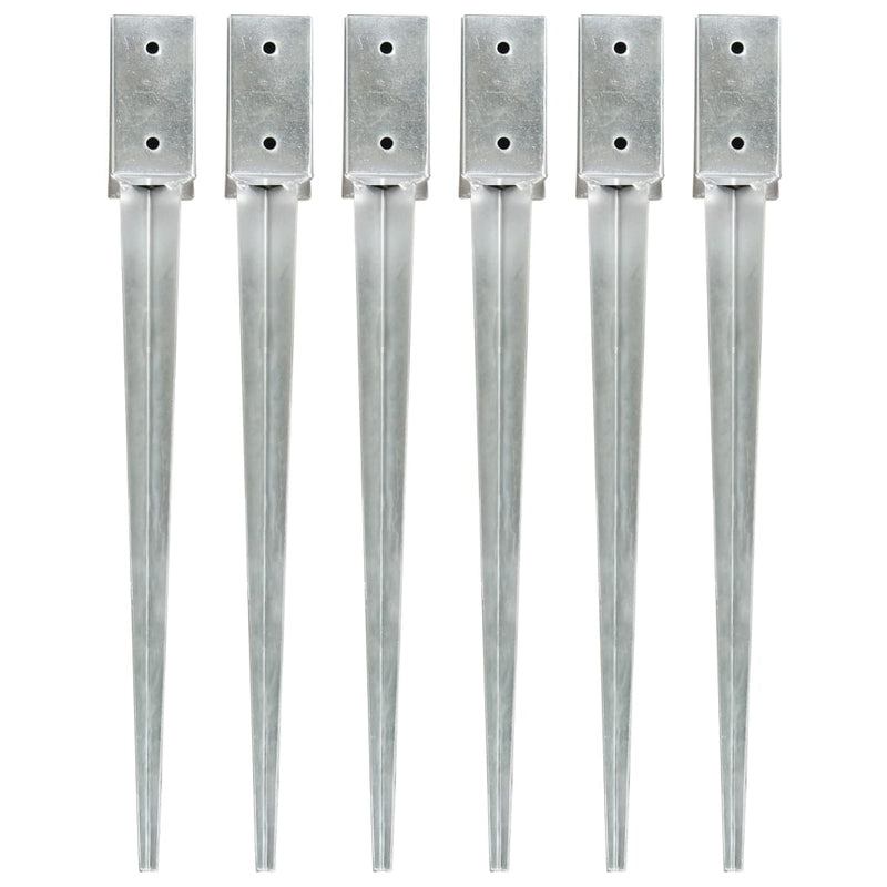 Load image into Gallery viewer, Vidaxl grondpinnen 6 st 7x7x75 cm gegalvaniseerd staal zilverkleurig
