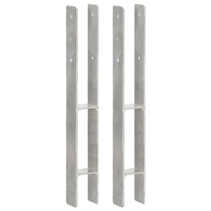 Vidaxl grondankers 2 st 7x6x60 cm gegalvaniseerd staal zilverkleurig