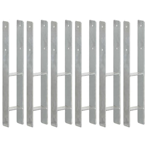Vidaxl grondankers 6 st 9x6x60 cm gegalvaniseerd staal zilverkleurig