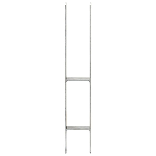 Vidaxl grondankers 6 st 9x6x60 cm gegalvaniseerd staal zilverkleurig