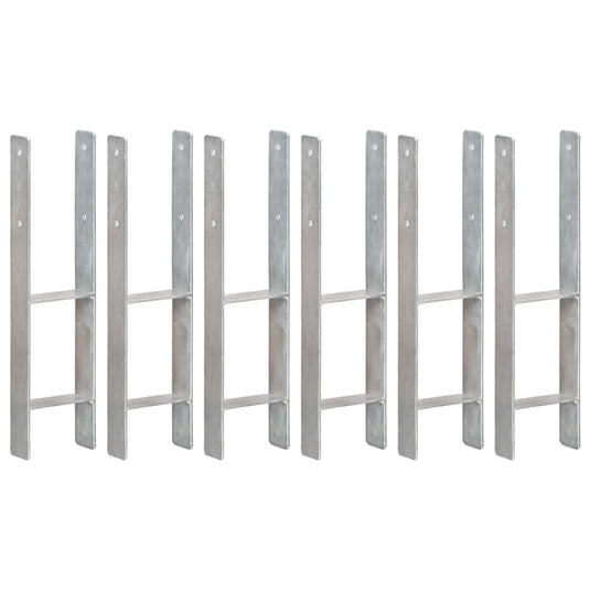 Vidaxl grondankers 6 st 14x6x60 cm gegalvaniseerd staal zilverkleurig