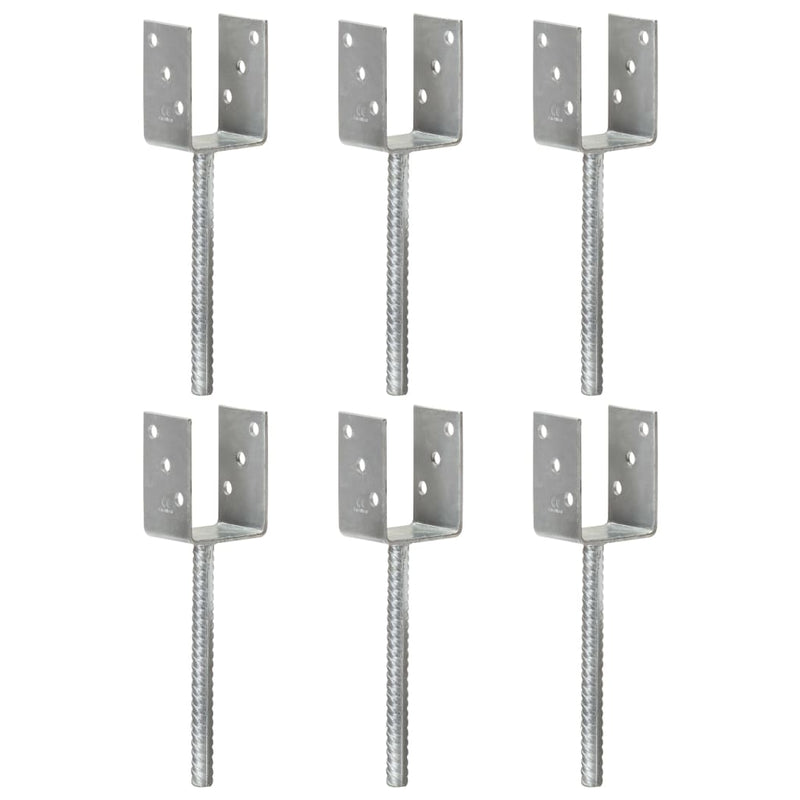 Load image into Gallery viewer, Vidaxl grondankers 6 st 7x6x30 cm gegalvaniseerd staal zilverkleurig
