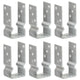 Vidaxl grondankers 6 st 7x6x15 cm gegalvaniseerd staal zilverkleurig